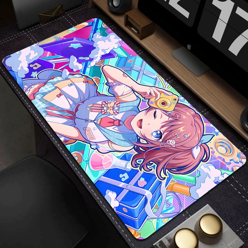 

Large Gaming Mousepad Cute Anime Girls Locking Edge Keyboard Mouse Pad Gamer Non-Slip Computer Mouse Mat Kawaii Desk Mat Carpet