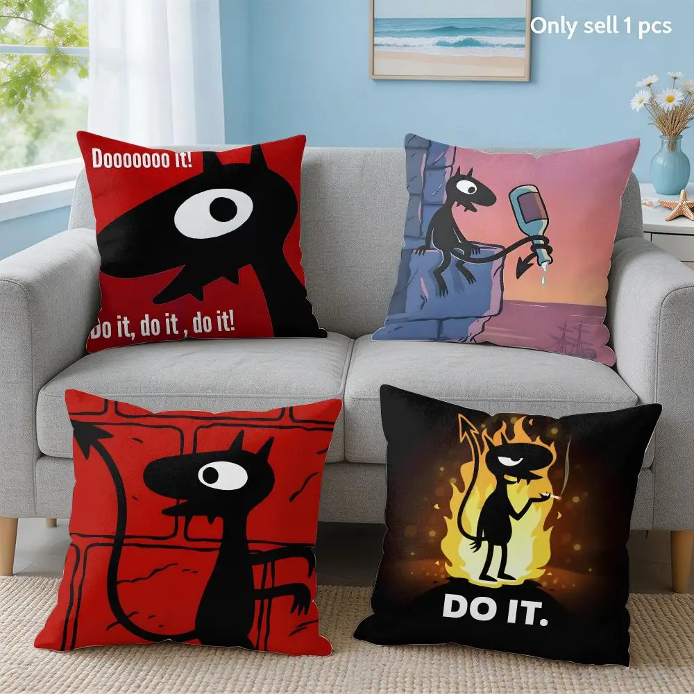 D-Disenchantment Luci Devil Cushion Cover Soft Short Plush Throw Pillow Cover Hidden Zipper Cutecore Sofa Bedroom Home Decor