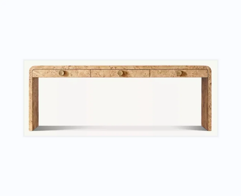 *Retail Customize Vintage Furniture Burl Wood Vanity Console Table  With Drawers Luxury Modern Furniture