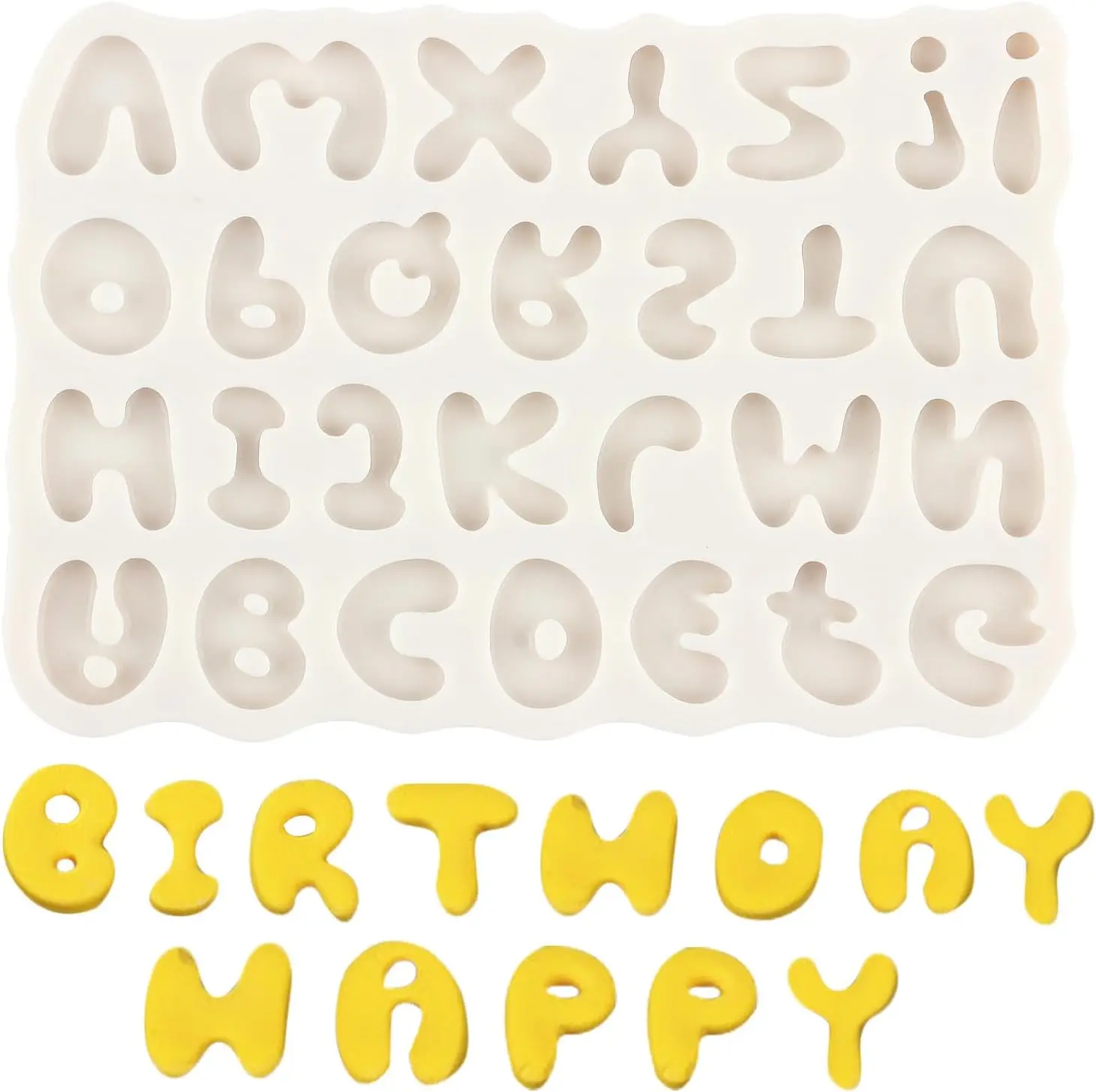 

26 Capital Letter Alphabet Silicone Mold for Birthday Party Cake Decoration Cupcake Topper Fondant Cake Chocolate Mould