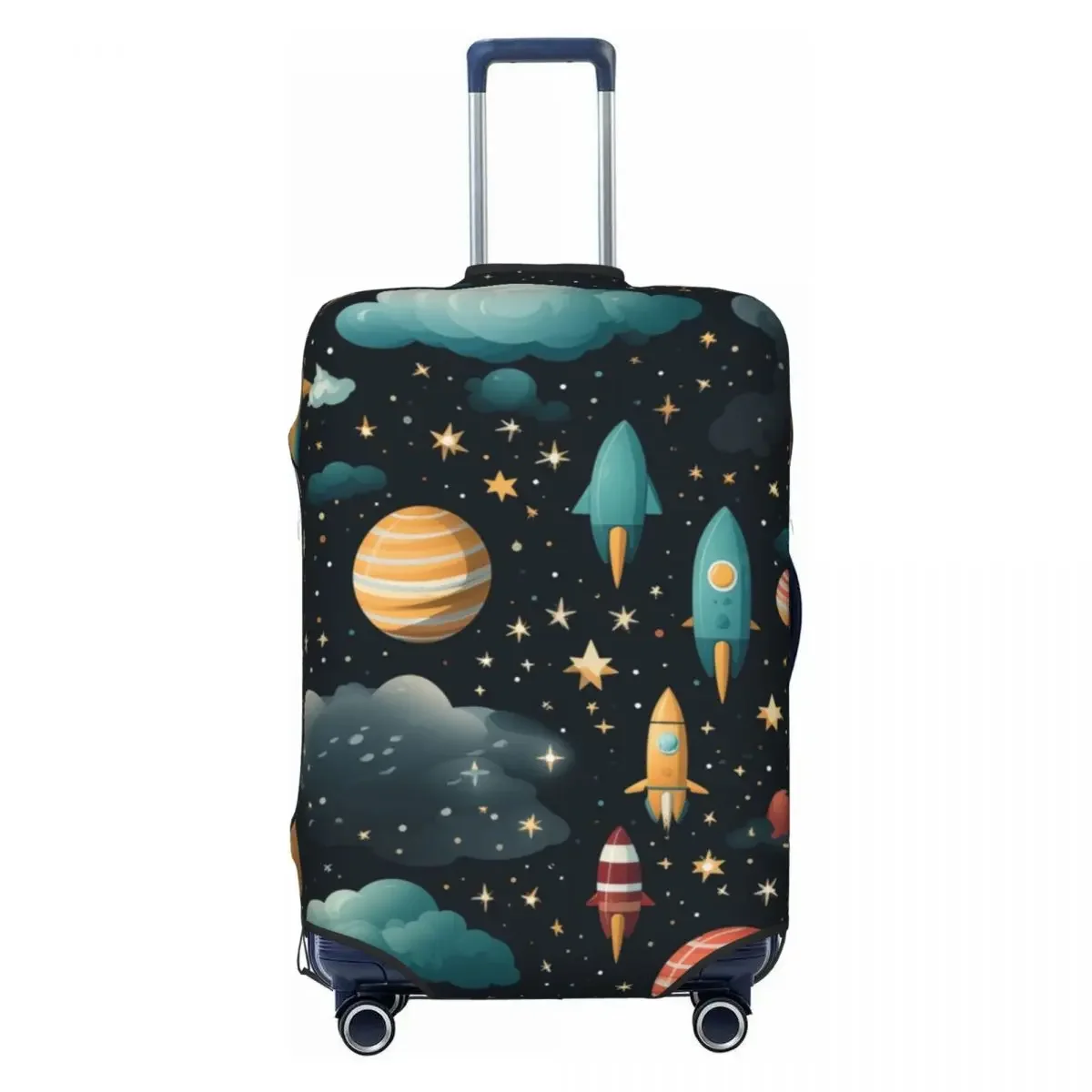 Planets Pattern Suitcase Cover Funny Galactic Strectch Cruise Trip Protection Luggage Supplies Flight Christmas Gift