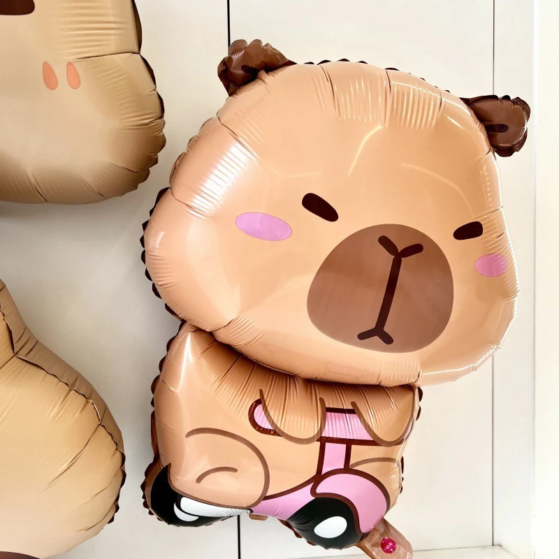 Capybara-Luftballons, Geburtstag, Kinder, alles Gute zum Geburtstag, Party, Cartoon-Capybara-Themenballon, Aluminiumfolie, Latex-Zahlenballons – Detail 5