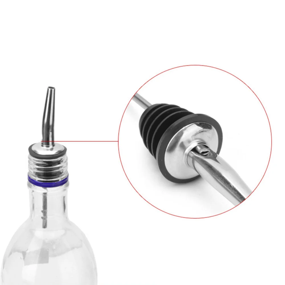 

Oil Spout Stainless Steel Whiskey Oil Bottle Pourer Lid Spout Stopper Dispenser Bartender Kitchen Tools Bar Accessories