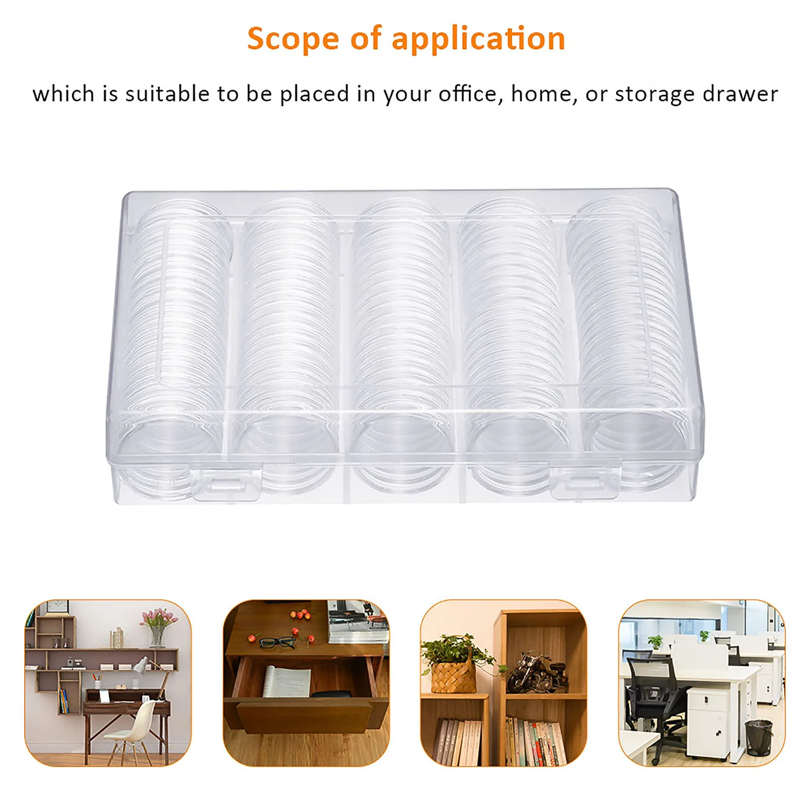 100Pcs Clear Coin Capsule Holder Case trasparente commemorativo da collezione Coin Medal Storage Box Collection forniture con pad