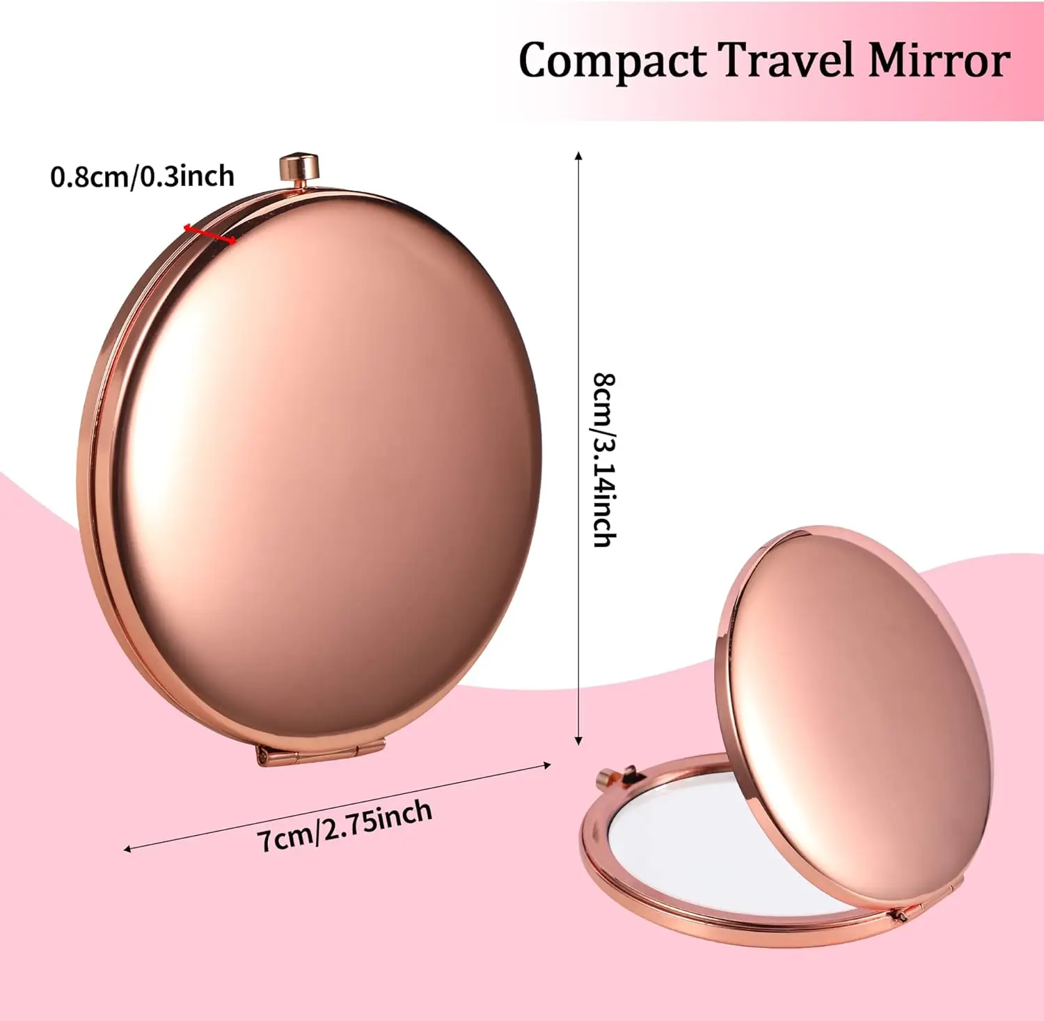 Women Cosmetic Facial Care Mirror Double Sided Portable Makeup Look Glass Compact Magnifying Mirror Flower Color Letter Pattern