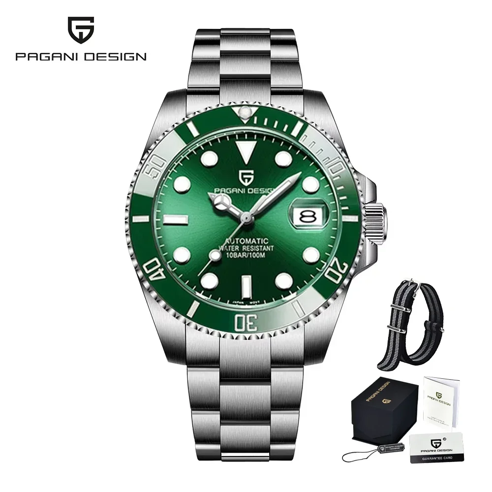PAGANI DESIGN PD1661 Wasser Geist Uhr 40MM Luxus Automatische Mechanische Uhren NH35 Auto Datum Sport Dive BGW-9 Uhr Für Mann 6