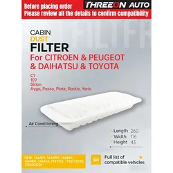 WESTGUARD Air Filter for CITROEN C1 Peugeot 107 SUBARU JUSTY 4 TOYOTA AYGO TOYOTA YARIS (P1/9/10/13) 1.0 1.3 BYD F0 MA1410 C2612