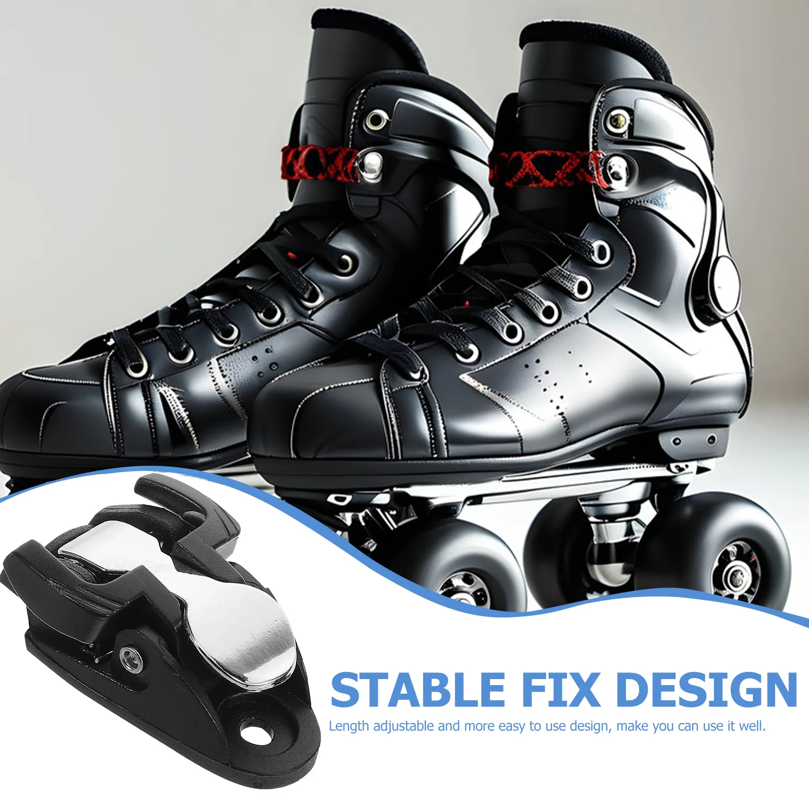 2pcs Roller Skate Accessories Black Replacement Buckle for Inline Skating Universal Fit Adjustable Fixing Parts Lightweight