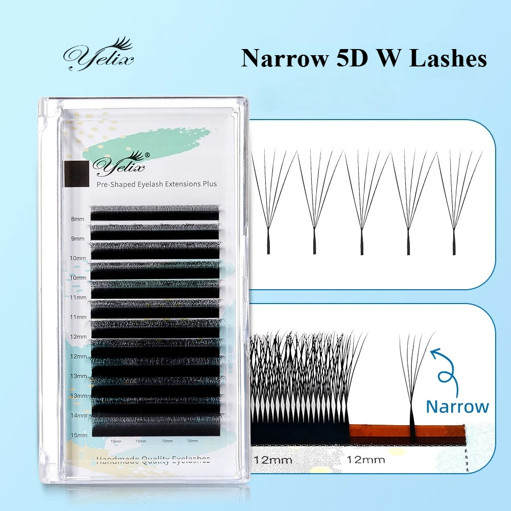 

Yelix V Shape Narrow 5D W Eyelash Extension Natural Soft Small Fan Fluffy Look Mesh Volumen Premade Lashes