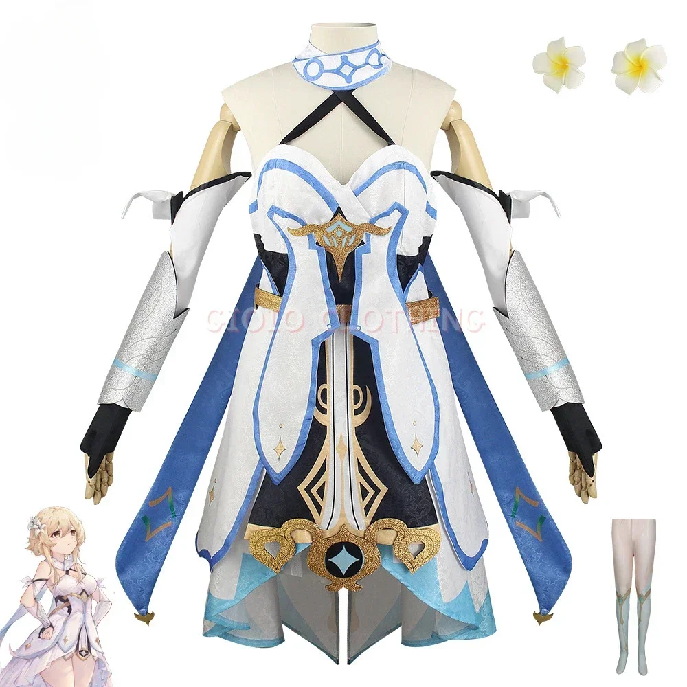Genshin Impact Lumine Cosplay Kostüm Erwachsene Karnevalsuniform Anime Halloween Party Maskerade Spiel Frauen Kostüme