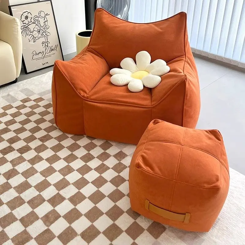 Living Room Bean Bag Sofas Relax Bedroom Lazy Sofa Fluffy Comfortable Bean Bag Sofa Single Person Chairs with Foot Pedal