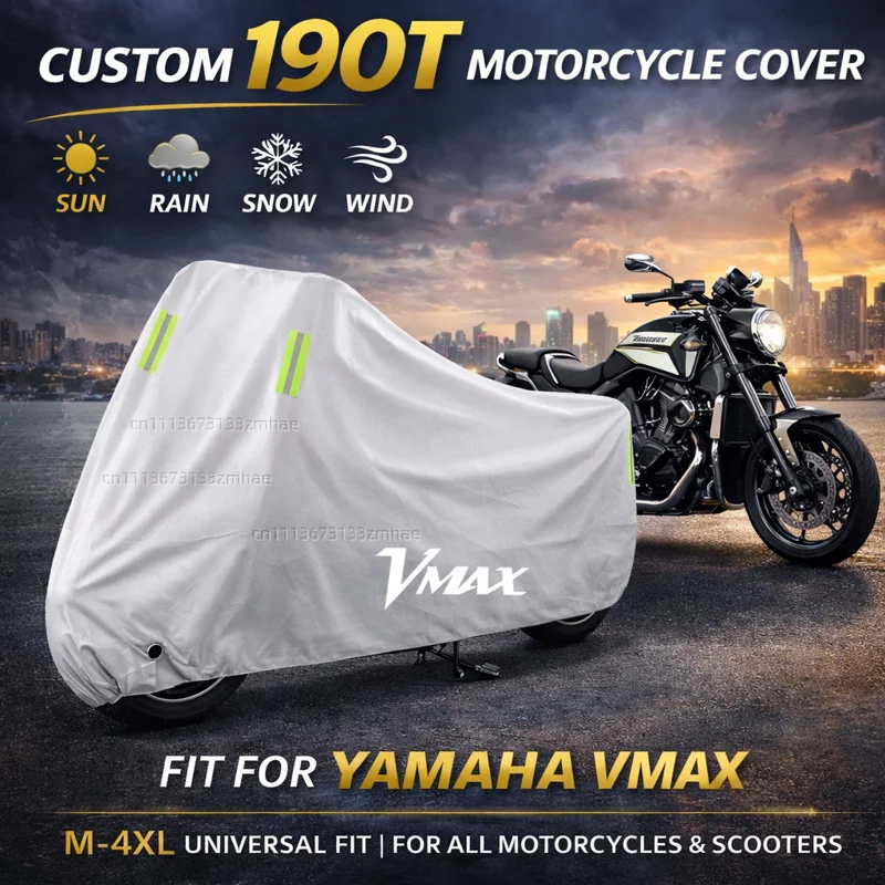 

Чехол для мотоцикла Yamaha VMAX V-MAX V MAX 1200 1985-2008, водонепроницаемый, сверхпрочный, для улицы, защита от дождя, пыли и солнца