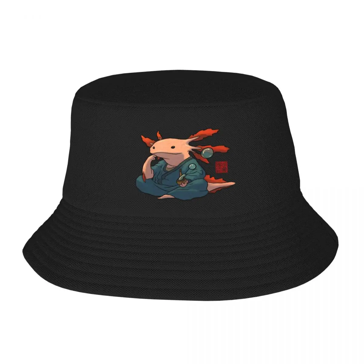 cute axolotl philosopher Bucket Hat Rave dad hat western hats Girl'S Hats Men's