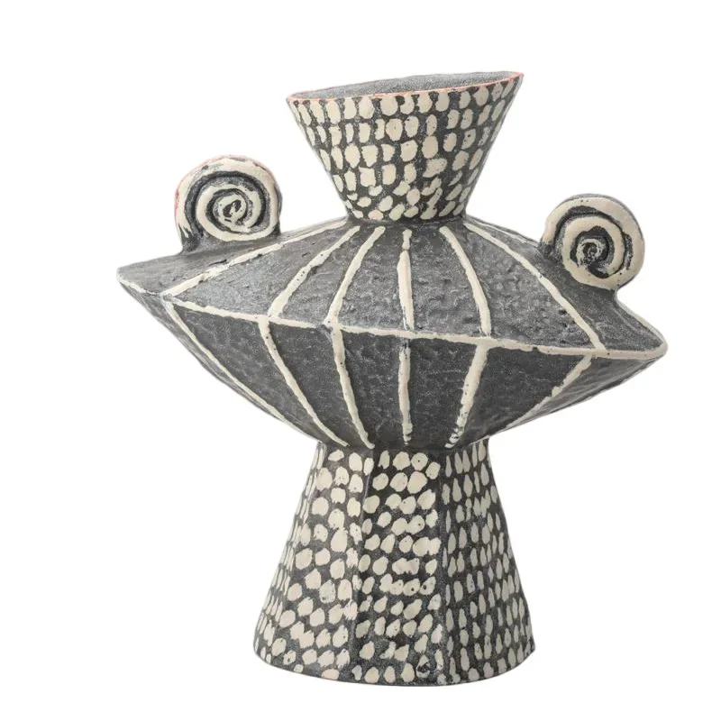 

Wabi Sand medieval star point ceramic vase, high-end desktop home soft flower arrangement device, retro decoration ornament