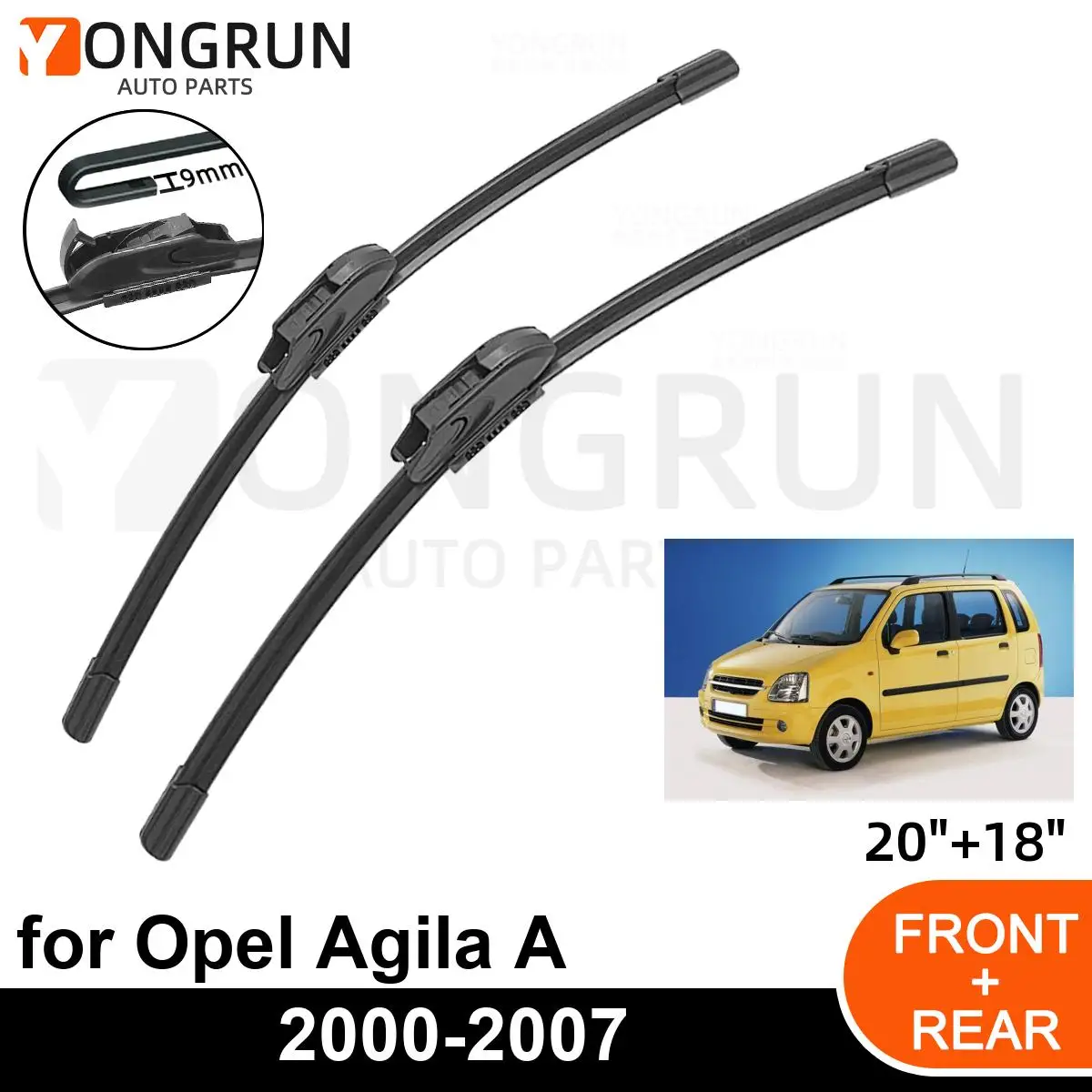 Car Front Windshield Wipers For Opel Agila A 2000-2007 Wiper Blade Rubber 20