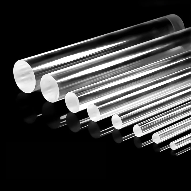 

2/10PC PMMA Acrylic Rod Diameter 1-40MM Crystal Column Transparent Plexiglass Bar Length 500mm Custom Processing