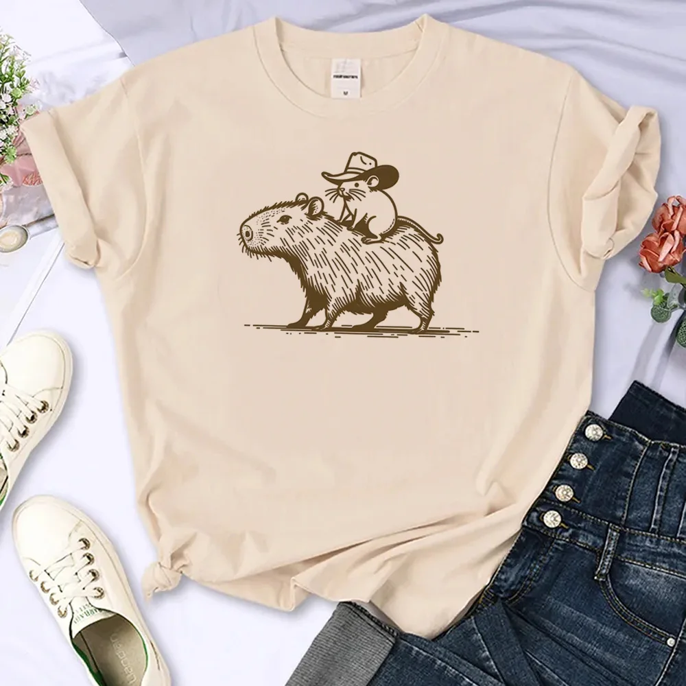 

Capybara t-shirts women comic anime streetwear tshirt female graphic y2k anime clothes