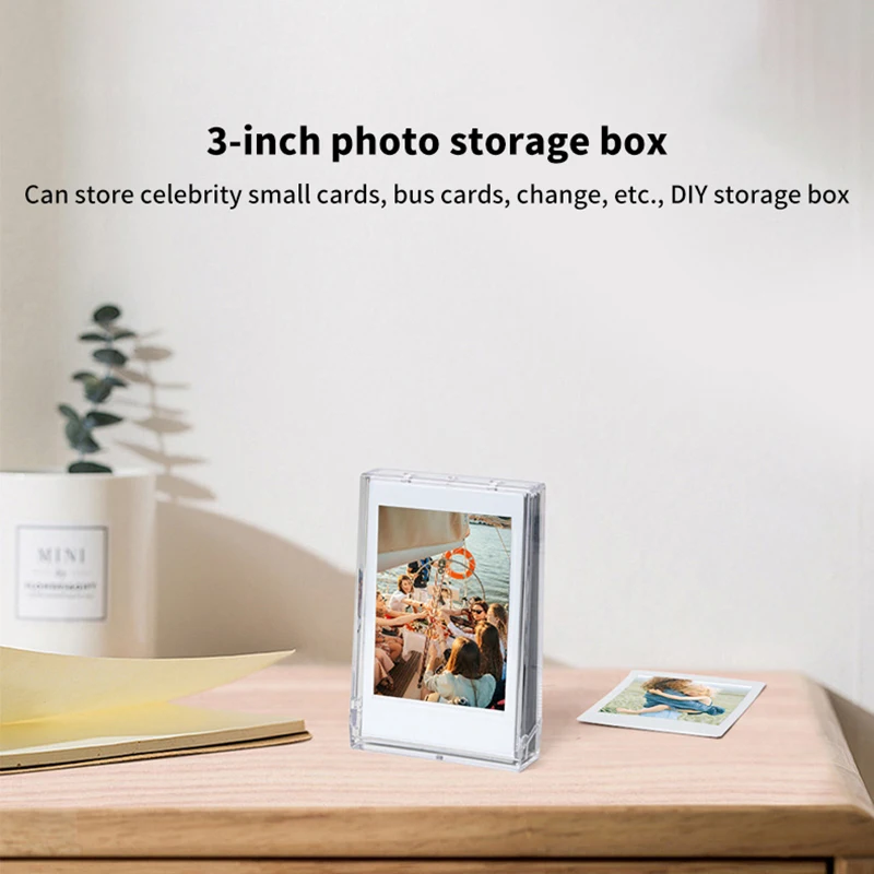 3 นิ้วฟิล์มClear Photo Storageกล่องกล้องสําหรับFujifilm Instax Mini 12/11/9/8/7 พร้อมสายคล้อง