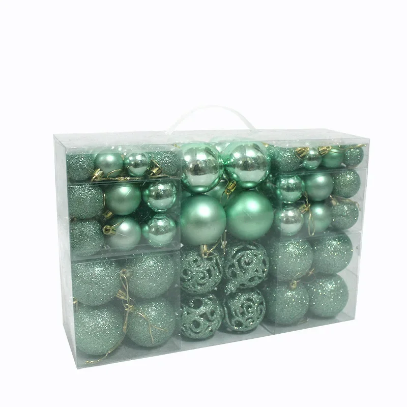 Christmas Ball 3-6cm Set of 100 PVC Boxed Bright Matting Agent Ball Hollow out Christmas Tree Decorations Colorful Ball