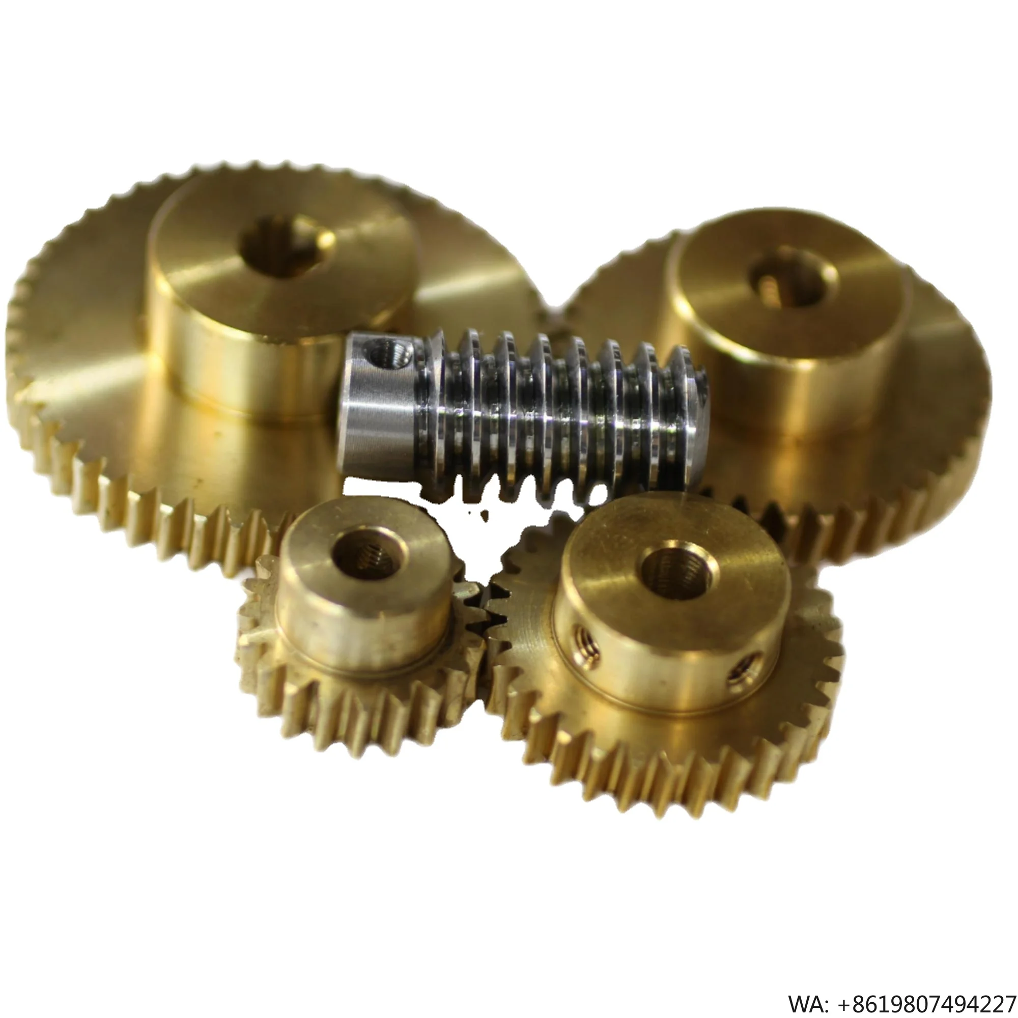 Custom Brass Worm Wheel and Worm Shaft Set for Industrial Transmission, Hobbed OEM Part