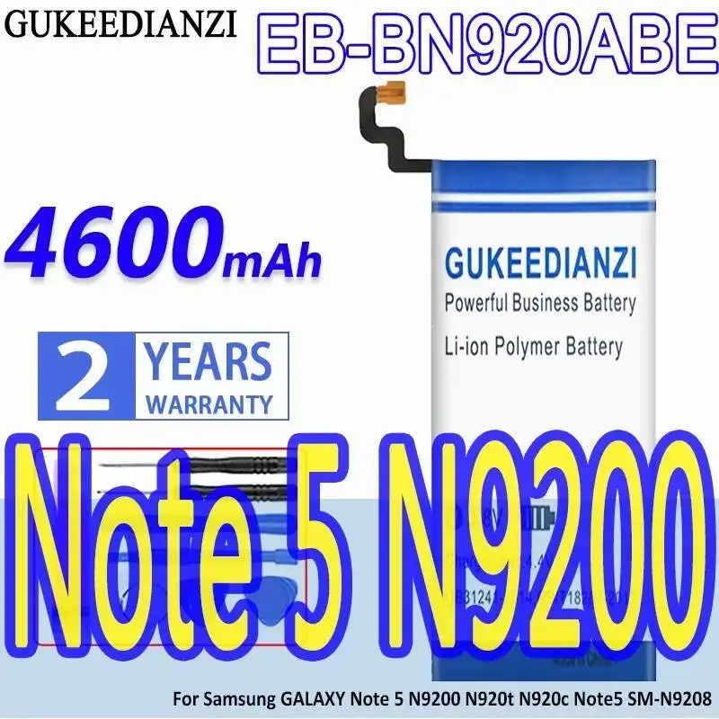 

For Samsung Galaxy Note 5 N9200 N920t N920c SM-N9208 Durable Lightweight EB-BN920ABE Mobile Phone Battery 4600Mah