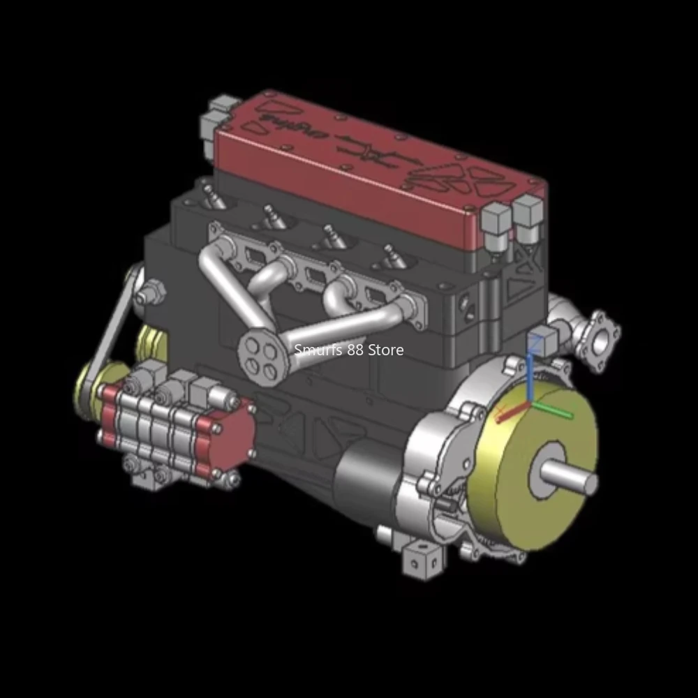 Inline 4 Cylinder Engine Model 22.5CC Metal Engine CDI Ignition Brushless Motor Start Multi-oil Circuit Independent Lubrication