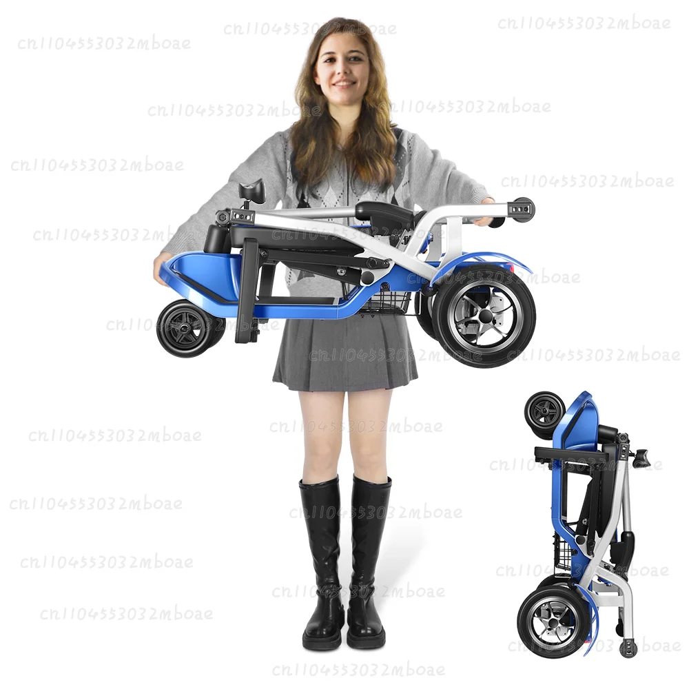 Popular Super Lightweight 4 Wheel Mobility Scooter Aluminum Lithium Battery Elderly Foldable Portable Mobility Scooter