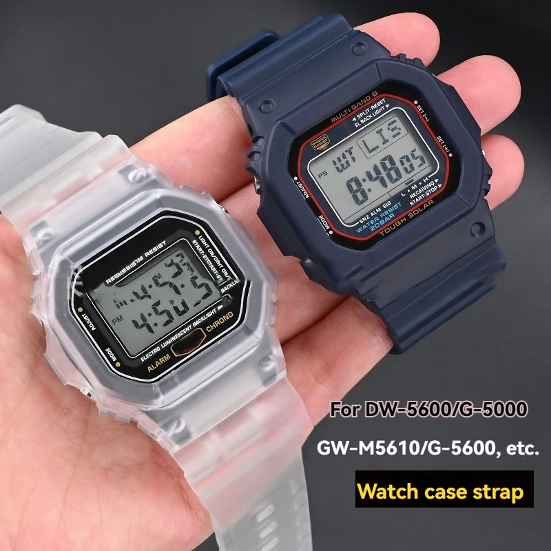 Para Casio G-Shock DW-5030/GLX-5600/GW-M5610 correa de reloj modificada funda protectora bisel de resina Kit de repuesto pulsera herramienta