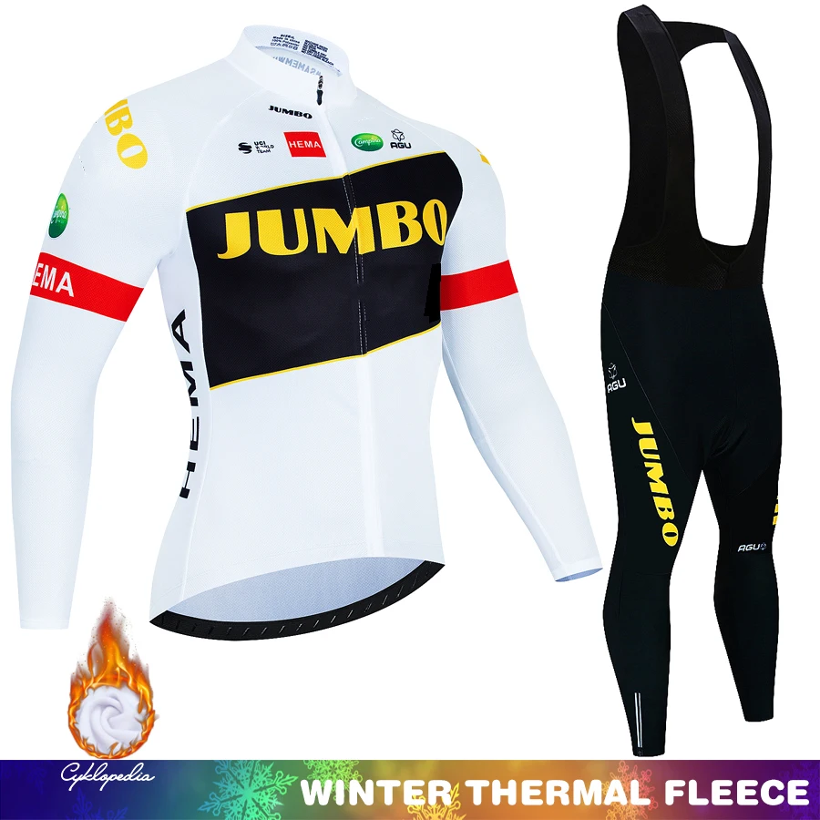 جامبو الدراجات الستر الحرارية جيرسي الملابس رجل 2026 الرجعية الشتاء الصوف مجموعات الملابس البلوز مريلة الرجال دراجة الترياتلون الدراجة #4
