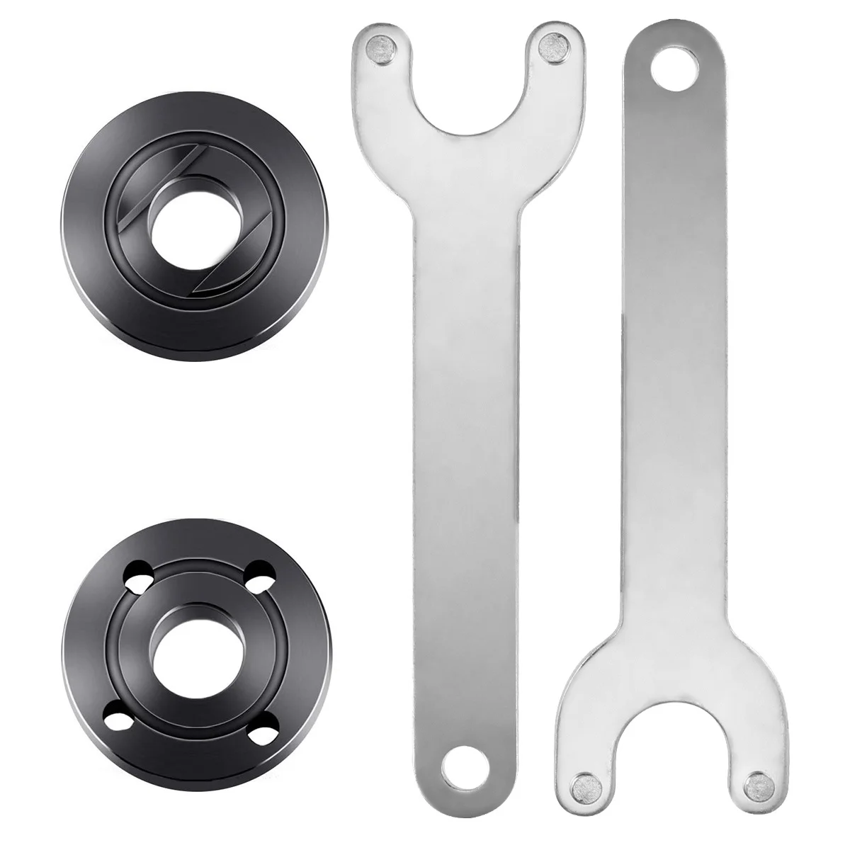 

4Pcs Angle Grinder Accessories Carbon Steel Durable Set 125mm Includes 2 Spanners Upper Lower Gaskets Fixing Grinding Discs