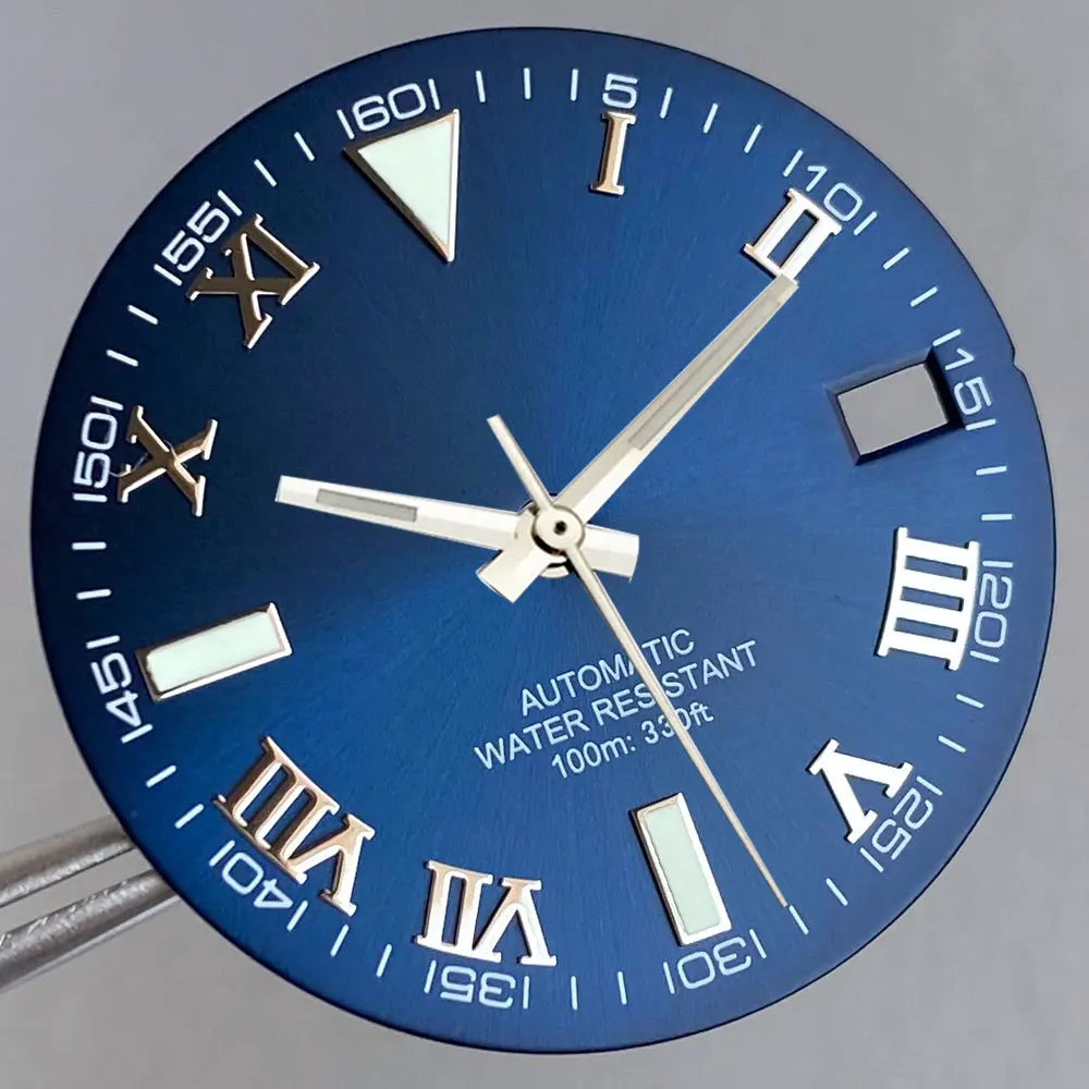 29mm Nologo Watch Dial Hands Set Fit Roman nume Datejust Style NH35 NH36 4R35 4R36 Luminous Automatic Movement Watch Accessories