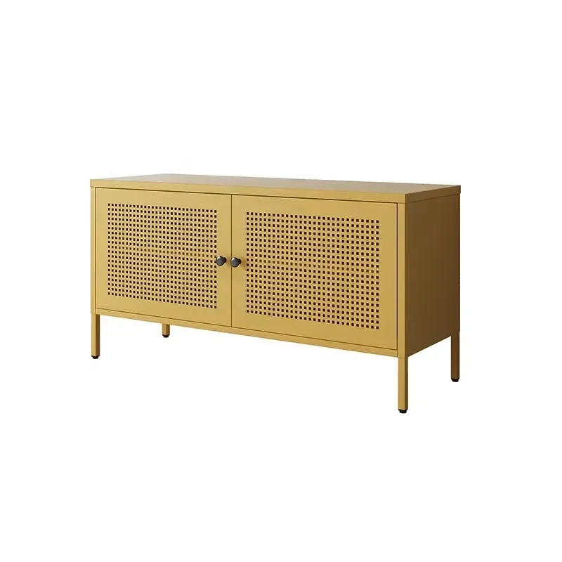 Modern Metal TV Cabinet with Mesh Door High Quality Iron Stand for Bedroom Living Room Hotel Eco Friendly Furniture Storage