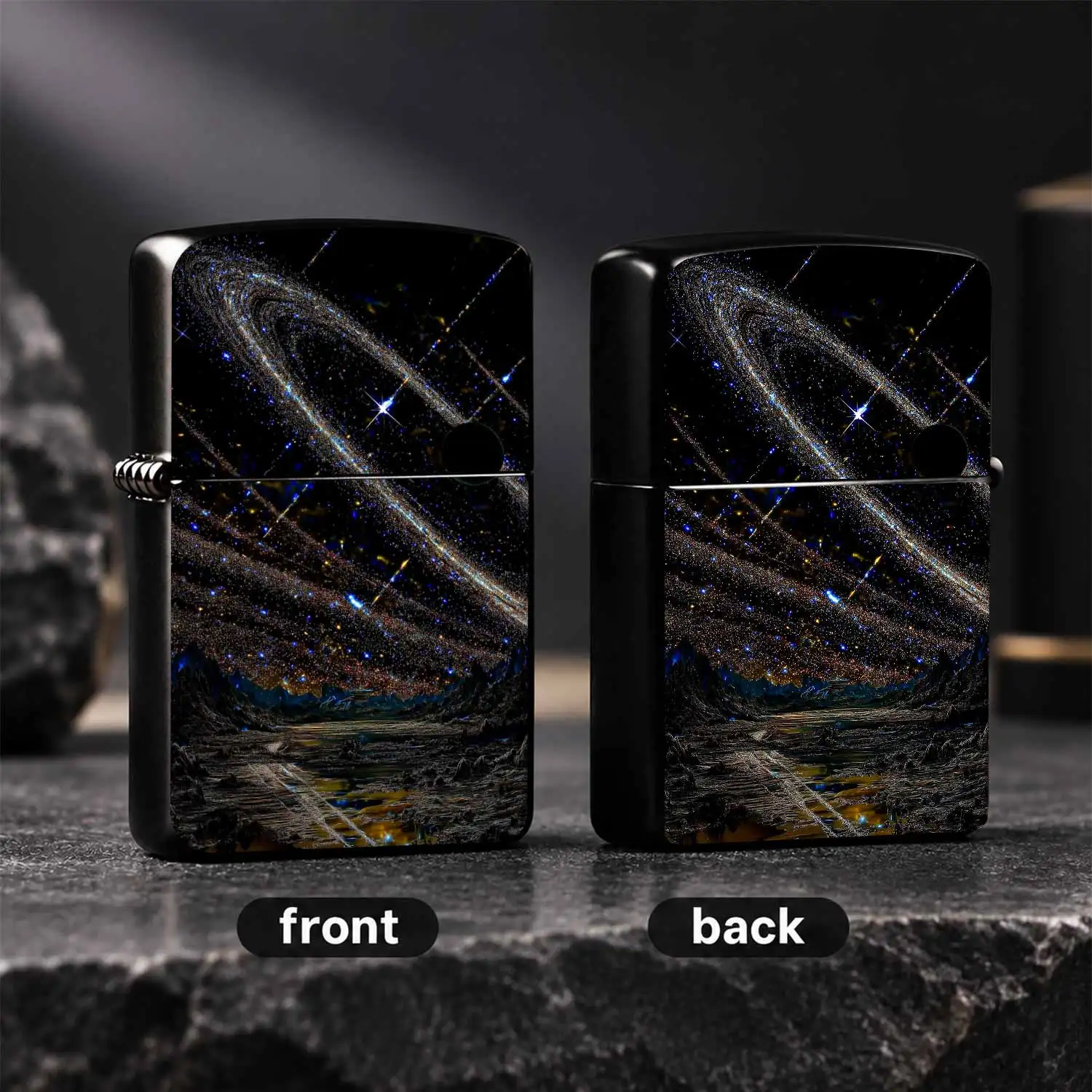 Interstellar Nebula Themed Portable Lighter, Cool Sci-Fi Cosmic Starry Sky Art Print, Practical Ignition Gadget For Daily Travel Outdoor Trips, Creative Trendy Item For Gifting And Collection, Multi-Scenario Compatible Durable High-Appearan