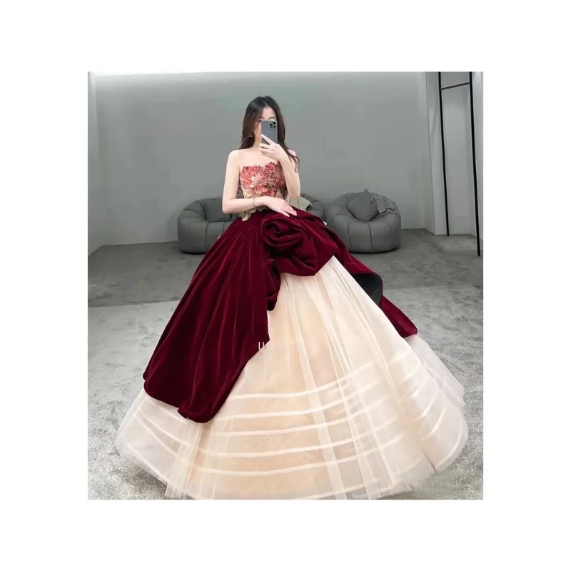 2025 luz vestidos de casamento de luxo para mulheres festa à noite sem alças fora do ombro vestido de baile banquete vestidos de ocasião formal