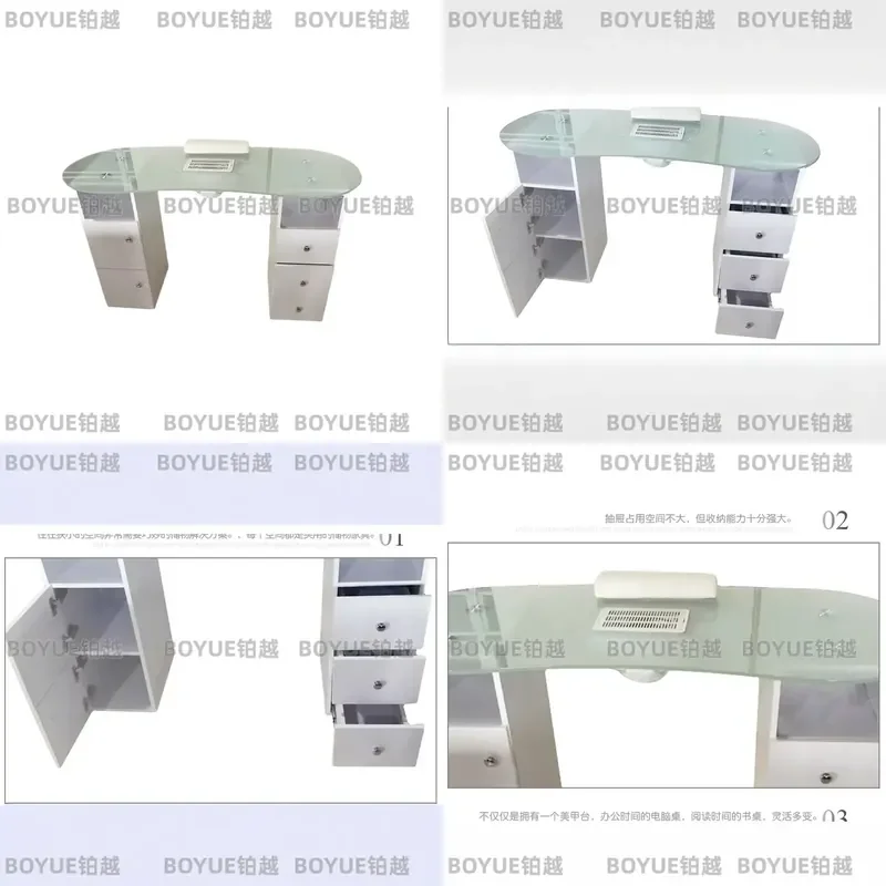 Nail table, professional manicure table, glass countertop manicure table, manicure table with vacuum cleaner