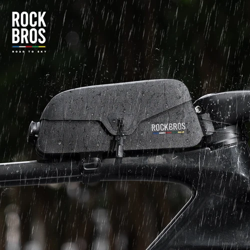 Bolsas de bicicleta ROCKBROS ROAD TO SKY, bolsa de tubo superior con tapa magnética, bolsa frontal de succión impermeable, bolsa para teléfono móvil
