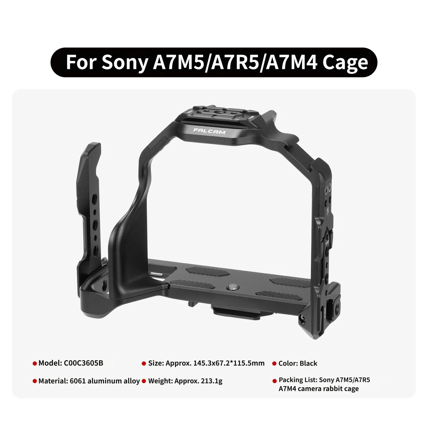 FALCAM officiële F22&F38 Quick Camera Cage KIT voor Sony A7M5/4/A7C2/FX30/FX3, Canon C50/R63, Nikon ZR/Z63, LUMIX S5, DJI Pocket3