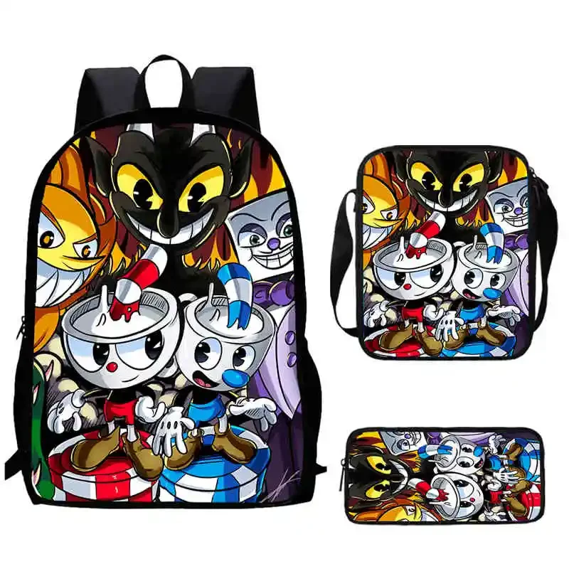 Cartoon C-Cup-H-Head Child School Backpack With Shoulder Bags Pencil Bags For Kindergarten,Best Gift For Boys and Girls