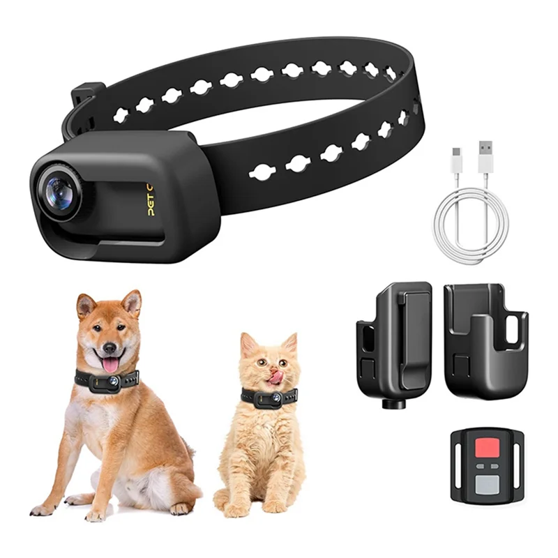 AA08-4K 30Hz Pet Collar Camera, Animal Vlog Camera Mini Action Camera For Video Records Dog Collar Camera