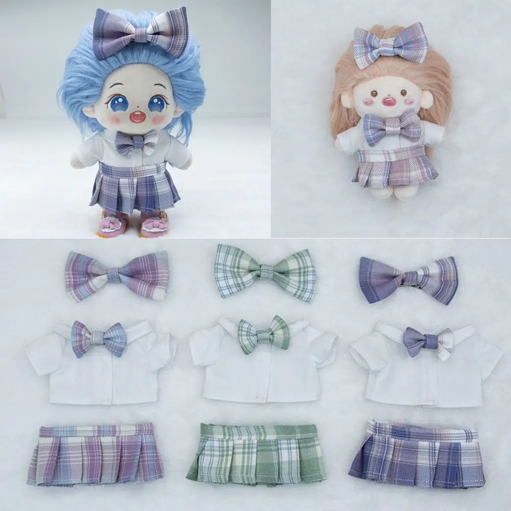 

10cm 20cm Baby Clothes JK Skirt Suit 15cm Cotton Doll Clothes Figure-bow Tie Pleated Skirt Doll Clothes Doll Accessories