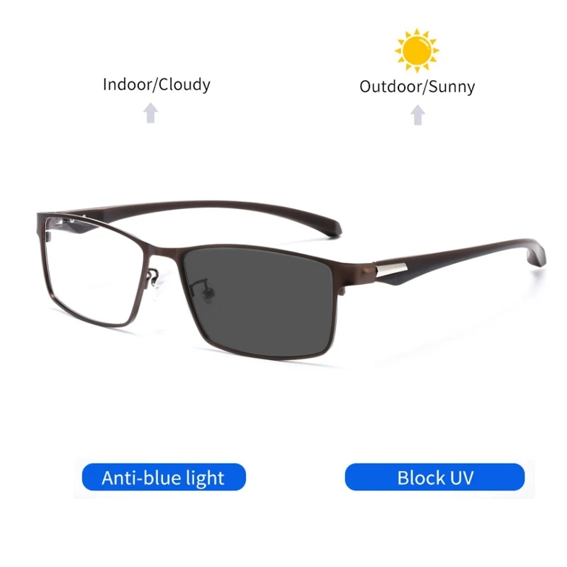 KOCOLIOR Anti Blue Light Men Reading Glasses Titanium Alloy Metal Frame Business Computer Reader +1.50 1.75 2.0 2.25 2.50 2.75 - Image 5