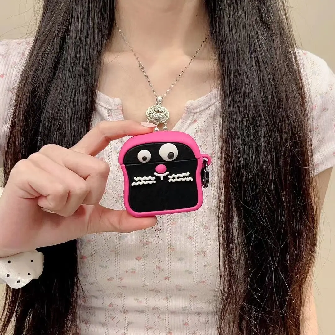 Para Funda Airpods Pro, divertida Funda negra para Airpods 3, Funda protectora de silicona suave para auriculares para Airpods Pro Funda para niños