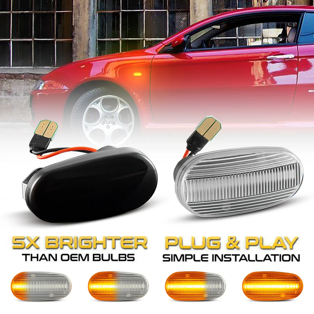 

For Alfa Romeo Mito 955 For Alfa Romeo Mito 147 GT 937 Fiat Bravo Dynamic LED Side Marker Light Arrow Turn Signal Blinker Lamps