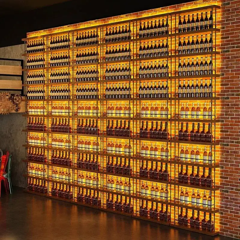 

Salon Storage Wine Cabinets Bar Shelf Bottle Buffet Restaurant Metal Wine Rack Commercial Modern Armoire Vitre Display Cabinet