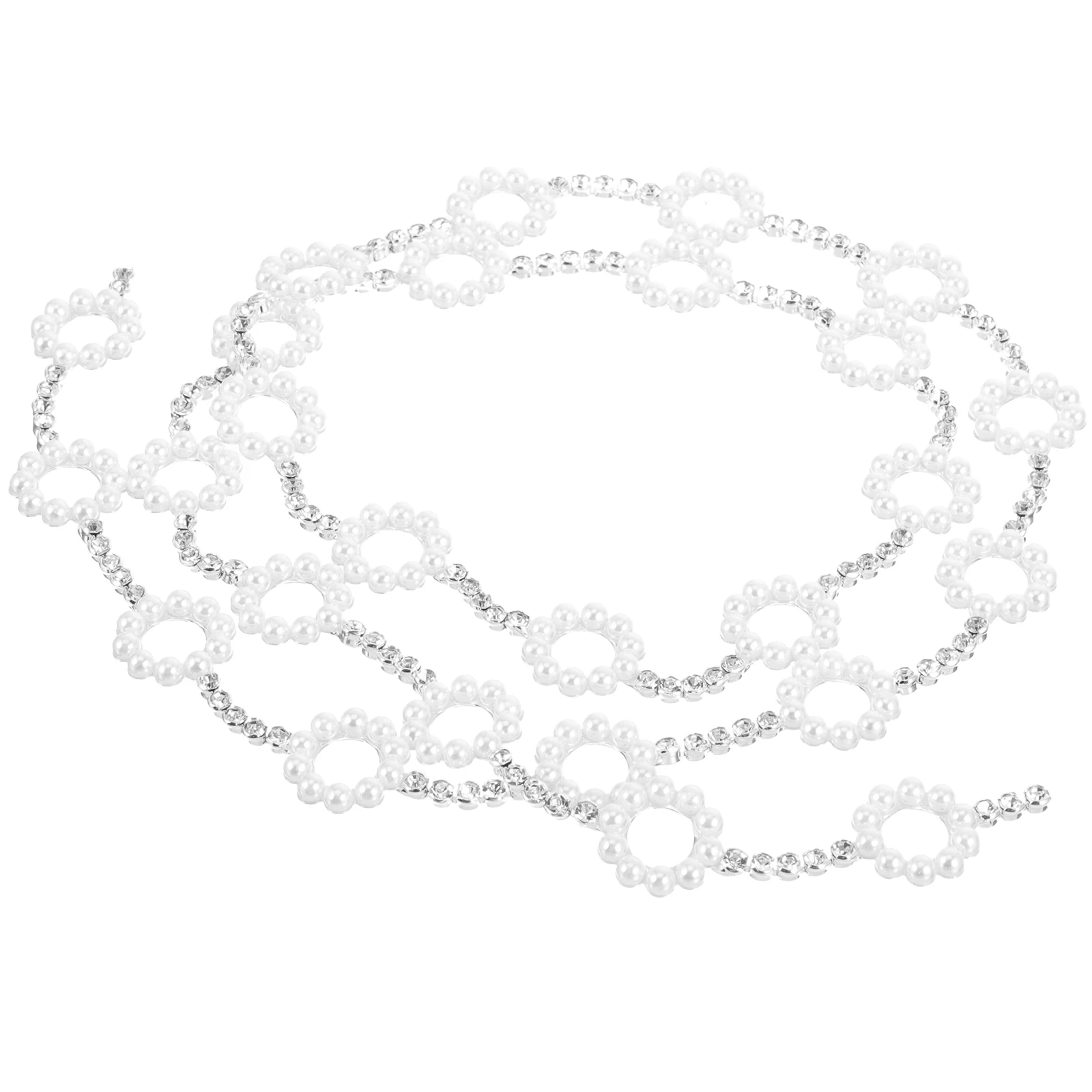 

Rhinestone Pearl Chain Trim Crystal Embellishment High class Material Clothing DIY Chain Rhinestone Applique Craft Pearls Trim