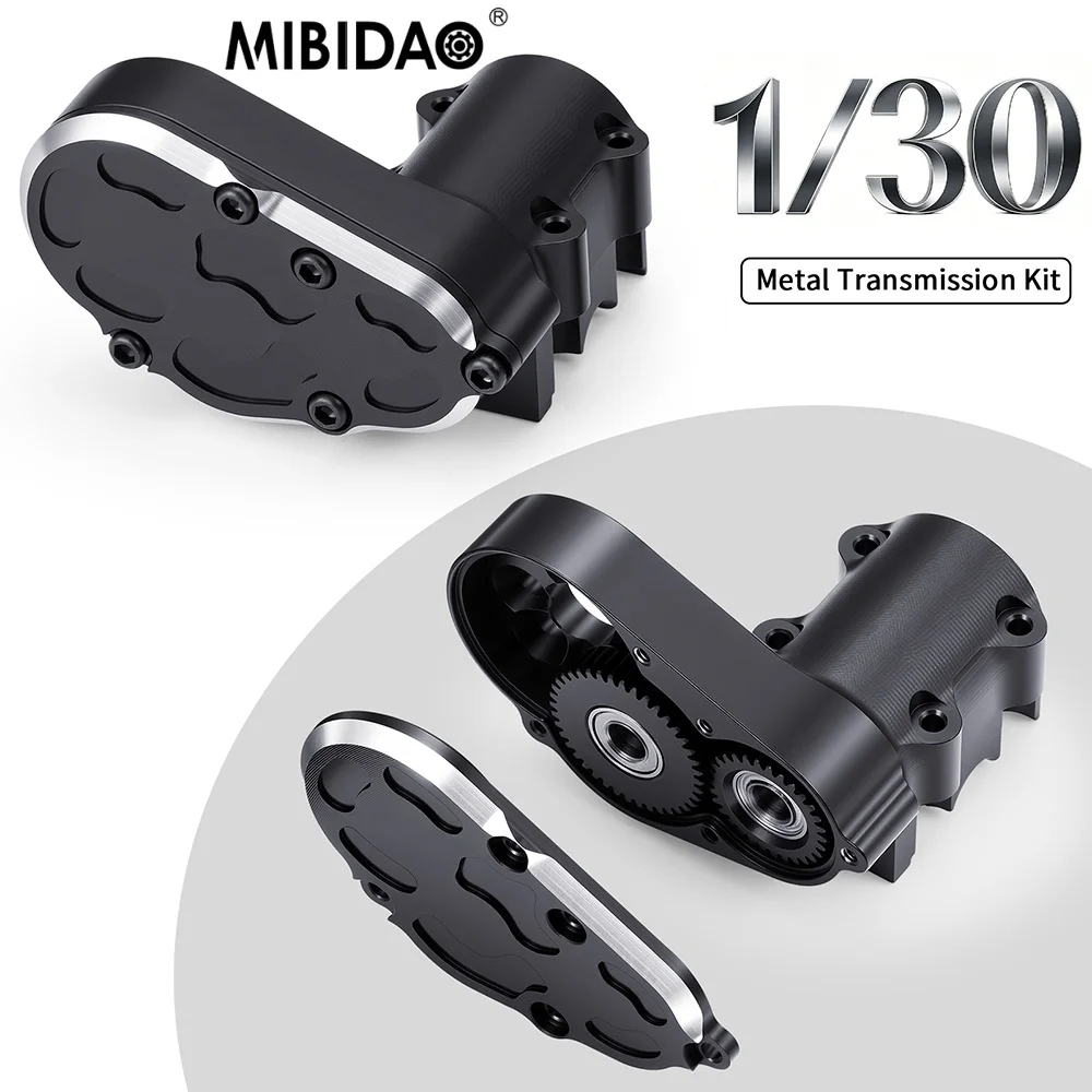 MIBIDAO 12T Aluminum Alloy Transmission Gearbox for 1:30 Axial SCX30 RC Car Chevrolet K10 Jeep Wrangler JLU Ford Bronco