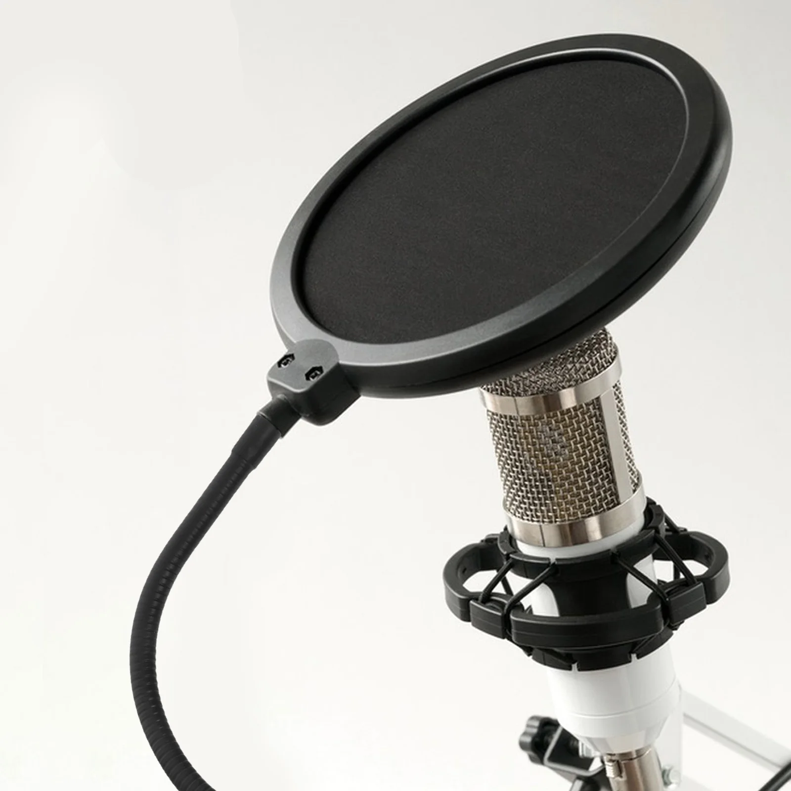 

2Pcs Gooseneck Flexible Mic Stand Arm Adjustable Dual Head Extension Holder for Phone Microphone 4 Thread Rod