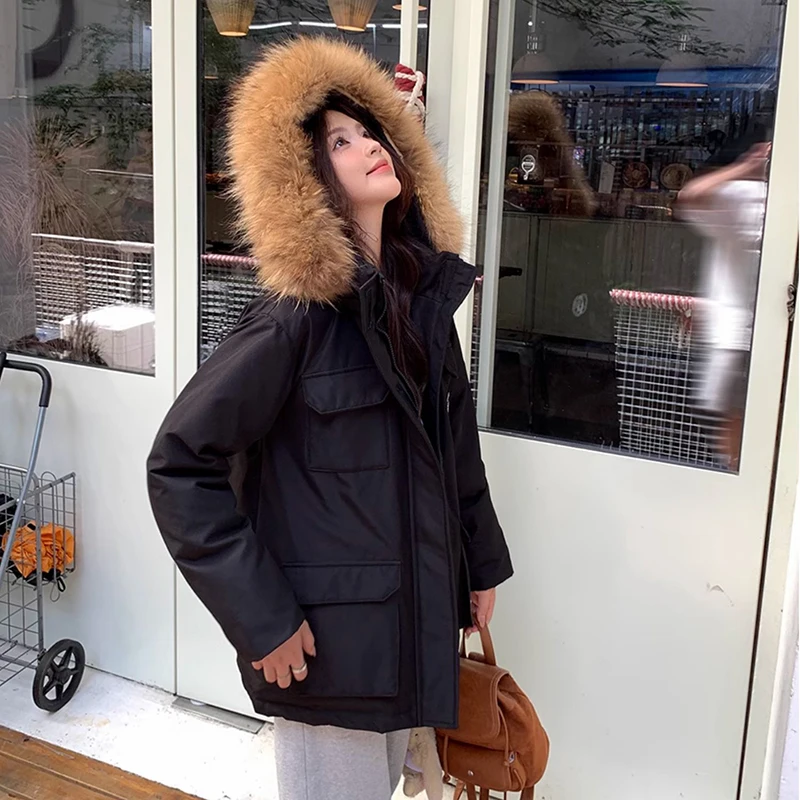 여성 오버코트 캐주얼 솔리드 컬러 여성 다운 재킷 2025 겨울 신상 고품질 화이트 덕다운 여성 다운 재킷 H407