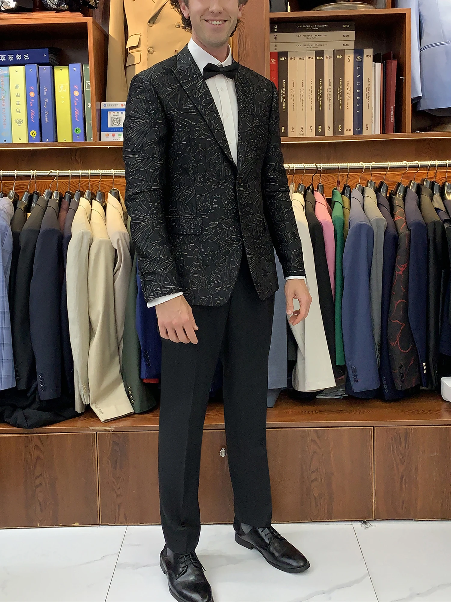 Formal Fashion Men's Customized Stage Performance Texture Slimming Men's Set