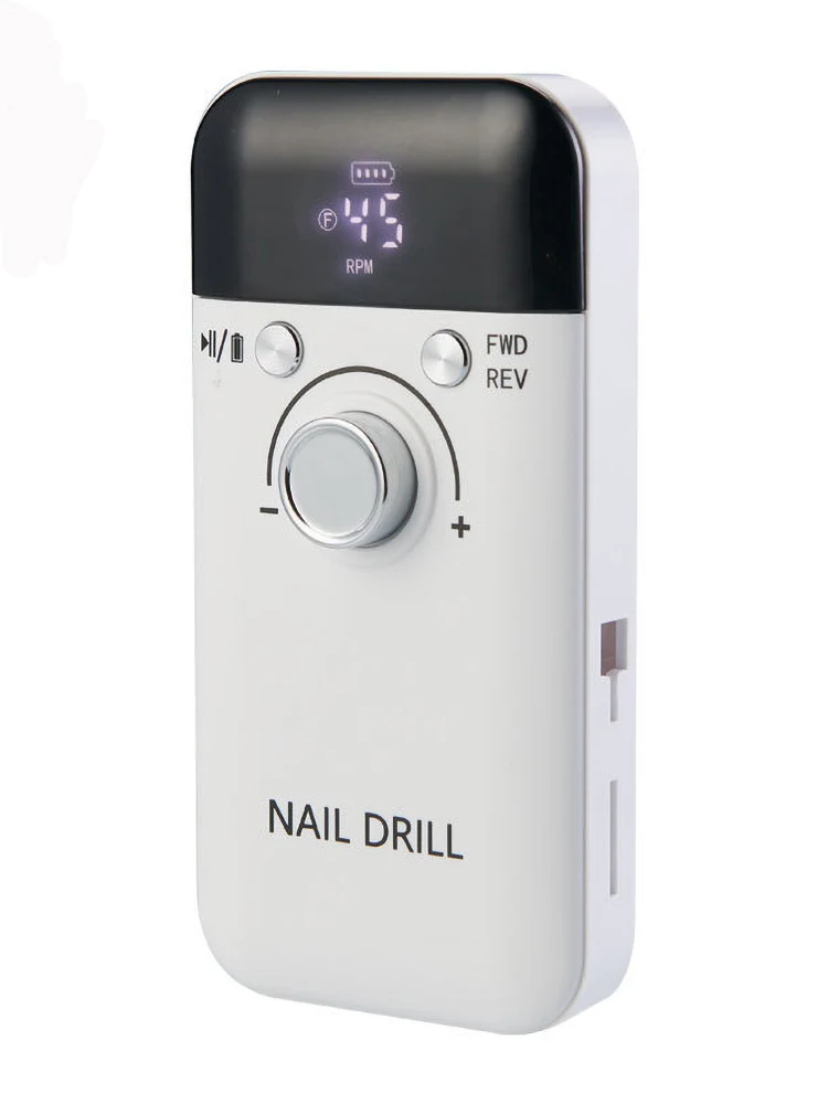 45000RPM Professional Electric Nail Drill Rechargeable Polisher with LCD for Gel Nails Polish Portable Nail File Manicure Too